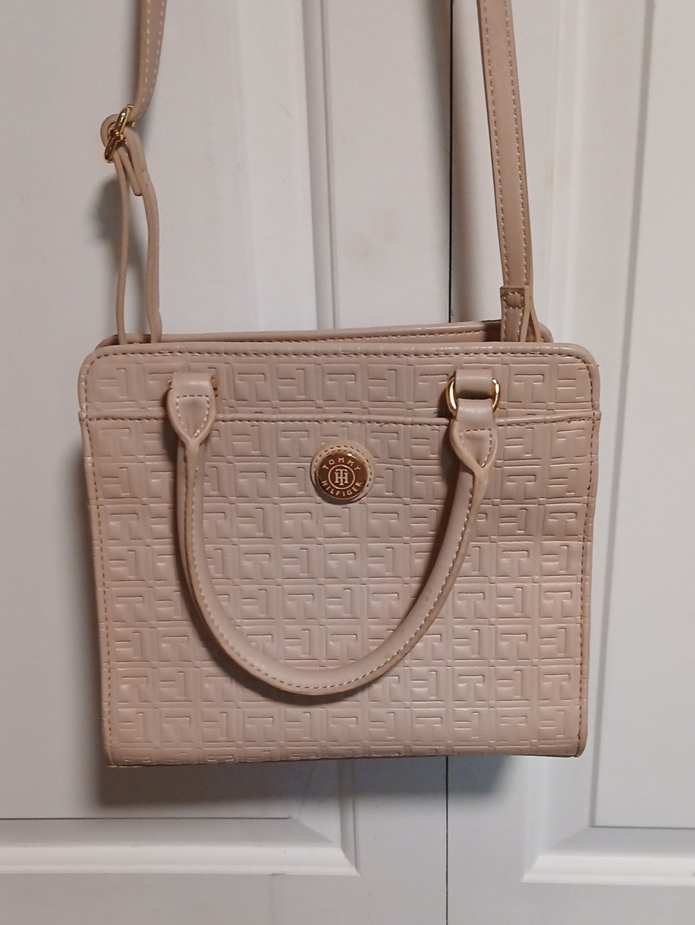 Tommy Hilfiger Blush Pink Embossed Shoulder Bag